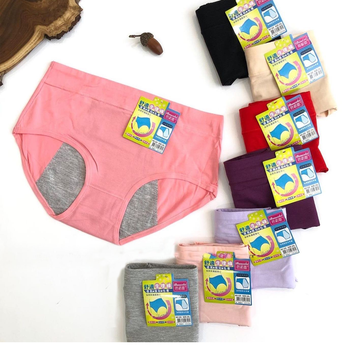 Flourish Pack Of 3 - Seamless Mid Waist Anti-Leak Menstrual Period, Leak-Proof Panties