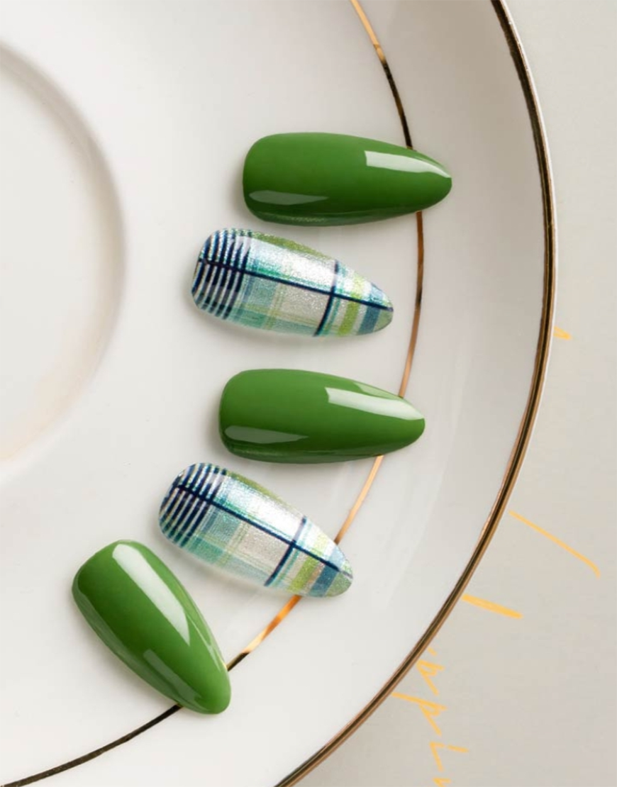 GDL Nail Art-Green Check (10000699)
