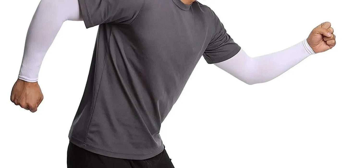 Flourish 1 Pair Sun Protection Compression Cooling Sports Arm Sleeves Warmer Covers for Men Women, Cycling Golf Basketball Driving Fishing Running