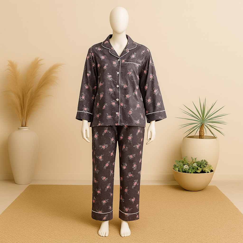 Flourish Summer Cooling Linen 2-Piece Pajama Set With Scrunchie