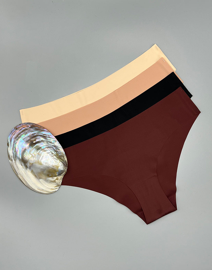 LOSHA PACK 0F 4 NO PANTY LINES LASER CUT BIKINI BRIEFS – ASSORTED