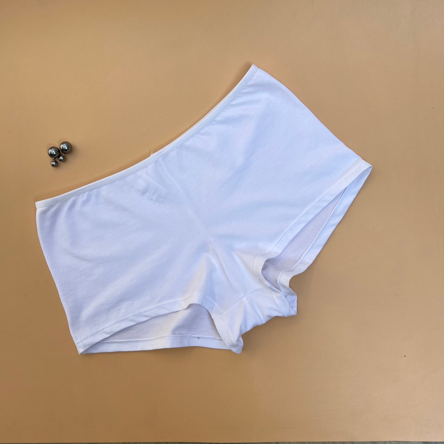 SUPER SOFT COTTON BOY SHORTS BRIEF-WHITE