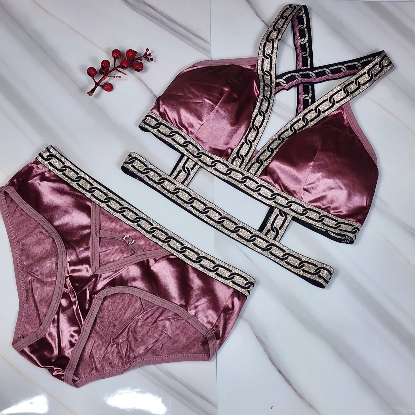 Flourish New High Quality Pure Silk bikini Style Padded Bra & Panty Set 2003