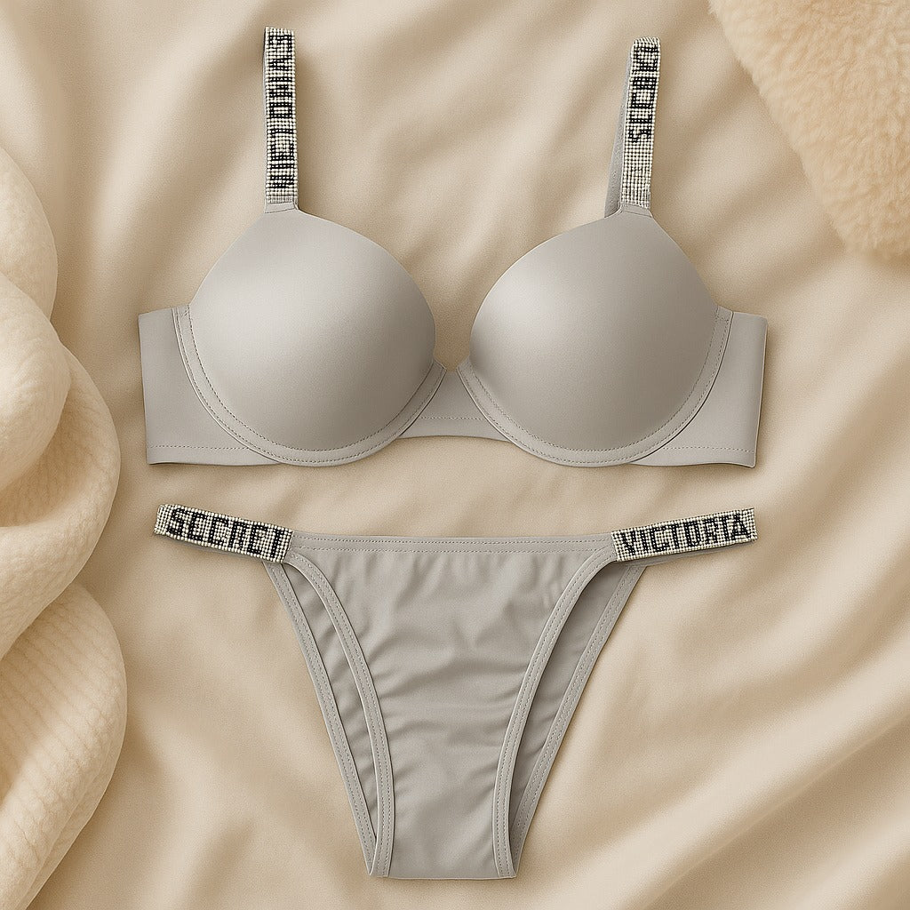 Flourish Signature Padded Bra & Panty Set β Crystal Strap Style 3036