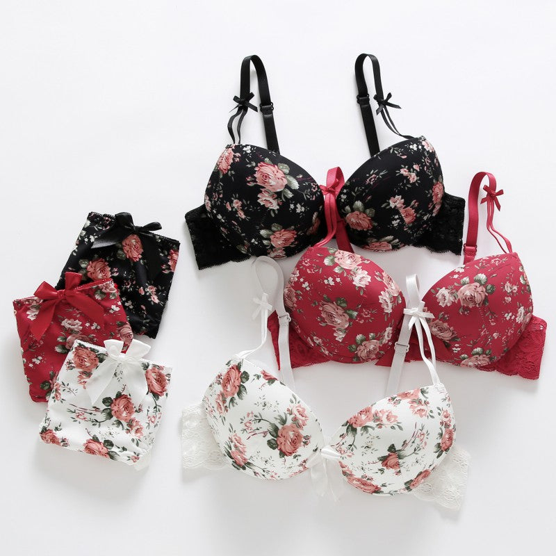 Flourish Floral Printed Ruby Rose Floral Lace Lingerie Set – Bra & Panty Set 111