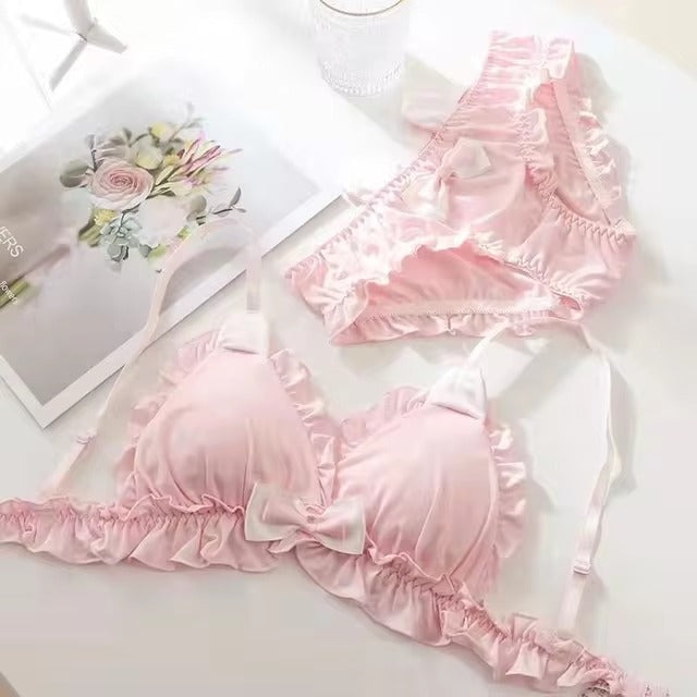 High Quality & Comfortable Cute Little White Rabbit Lolita Soft Cotton Bra & Panty Set 2009