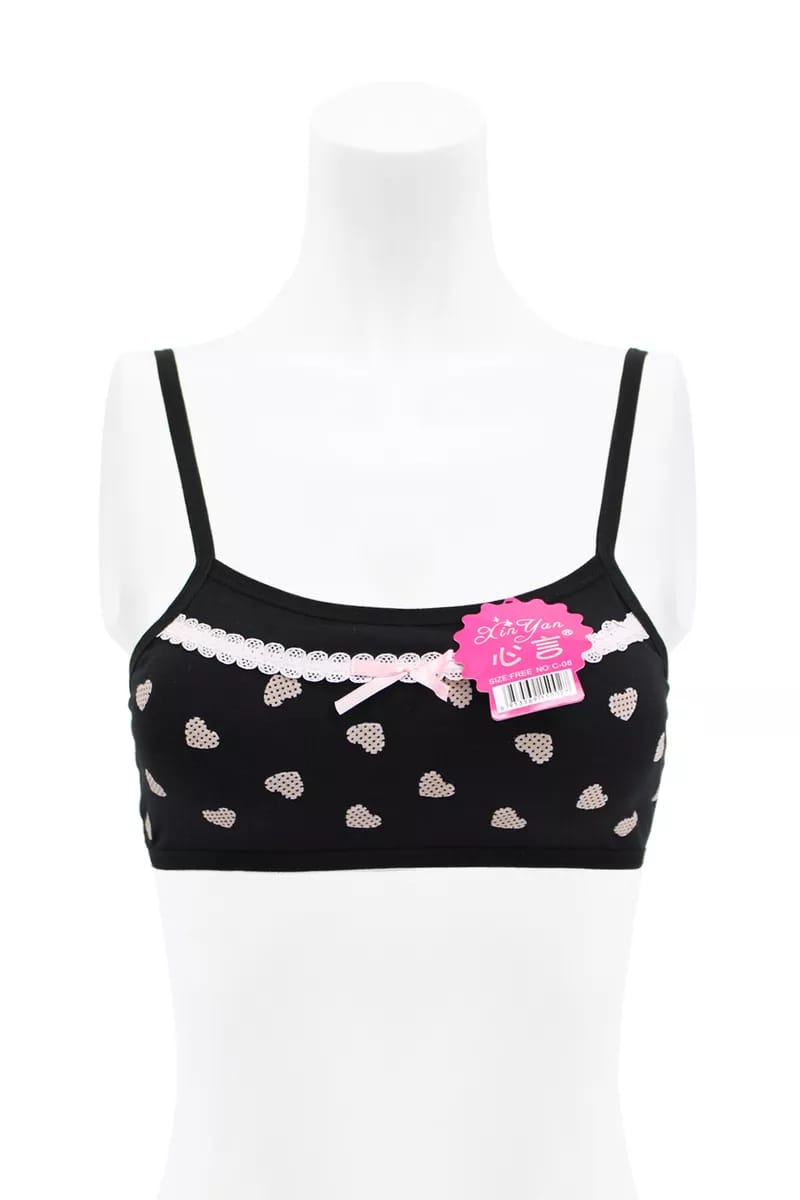 Pack Of 3 Cotton Soft Padded Teeange Bra Vest For Girls Steel-Free Bra-c-08