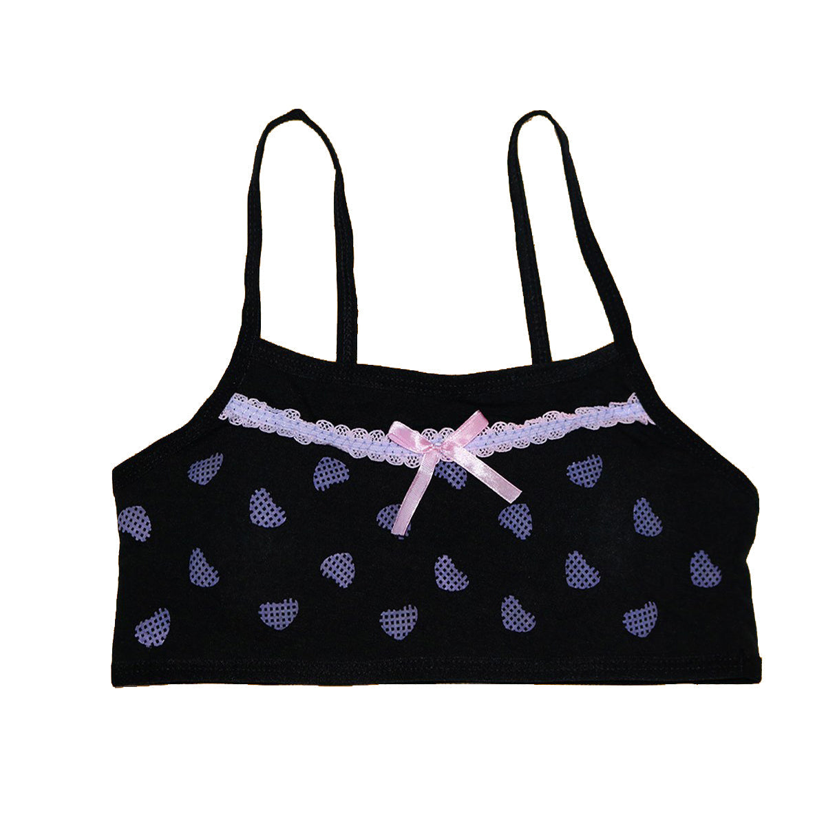 Pack Of 3 Cotton Soft Padded Teeange Bra Vest For Girls Steel-Free Bra-c-08