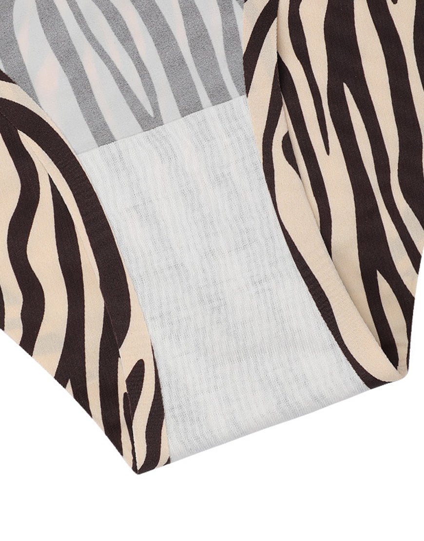 Losha Mid waist Laser Cut Panty -ZEBRA