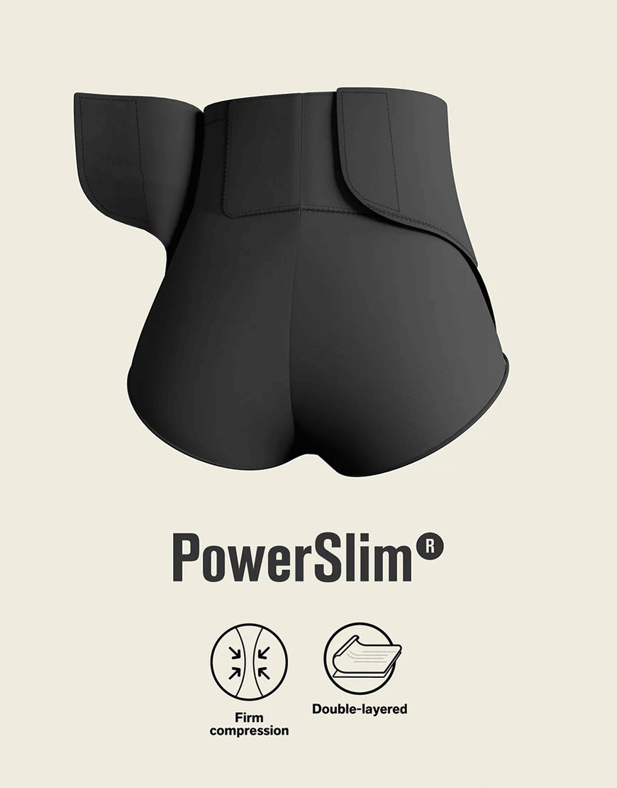 HIGH-WAISTED FIRM TUMMY COMPRESSION POSTPARTSUM PANTY WITH ADJUSTABLE BELLY WRAP-BLACK