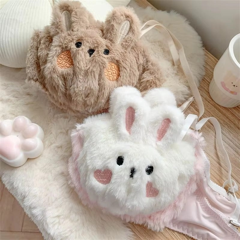 New High Quality Sexy Cute Anime Soft Plush Design bra underwear Japanese cartoon rabbit underwear Bra & Panty Set 582