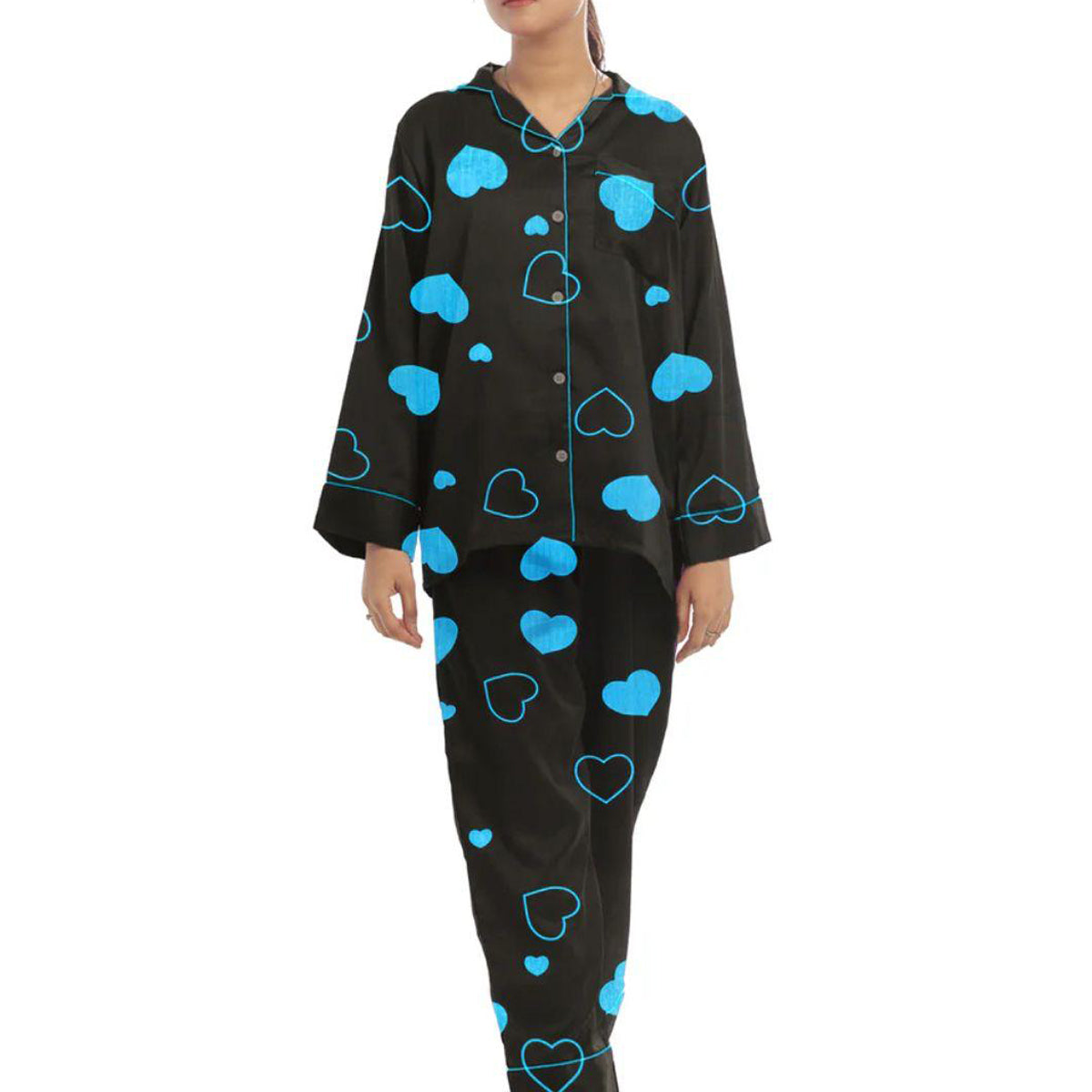 Flourish Summer  Cooling Linen 2-Piece Pajama Set  With Scrunchie