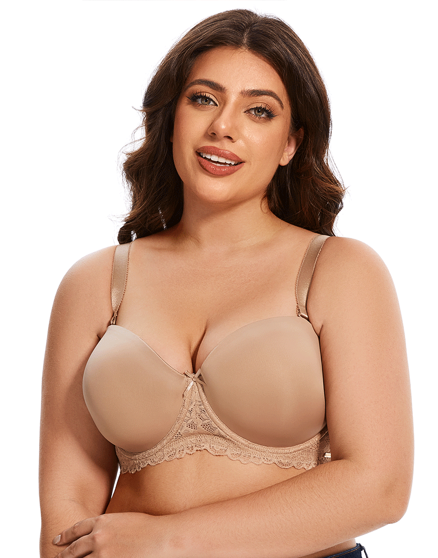 Losha Curvy Lightly Padded strapless Wired Bra-SKIN
