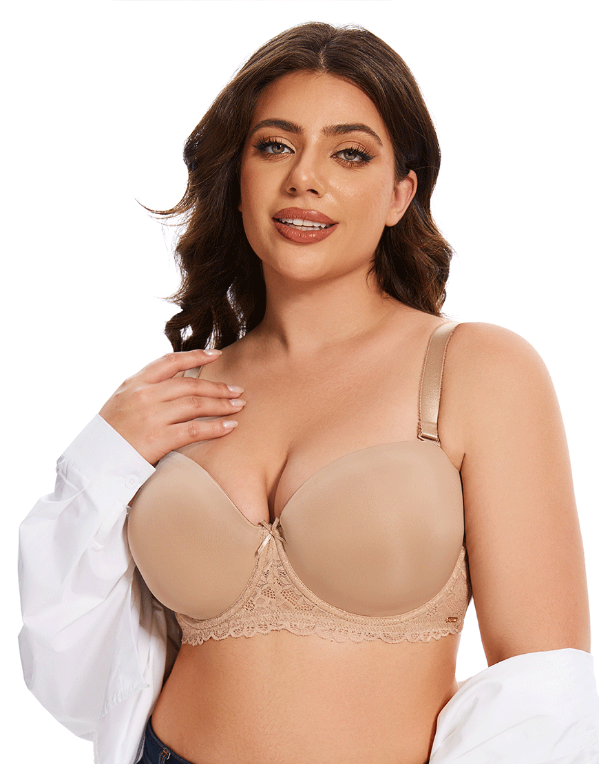 Losha Curvy Lightly Padded strapless Wired Bra-SKIN