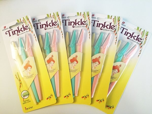 3 Pcs Tinkle Eyebrow Razor , Eyebrow Face Hair Removal & Shapper