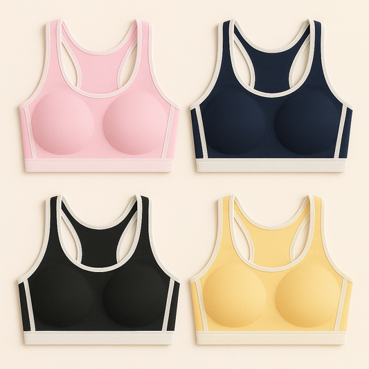 Flourish Pack Of 3 light Padded Cotton Sports Bra For Girls 004