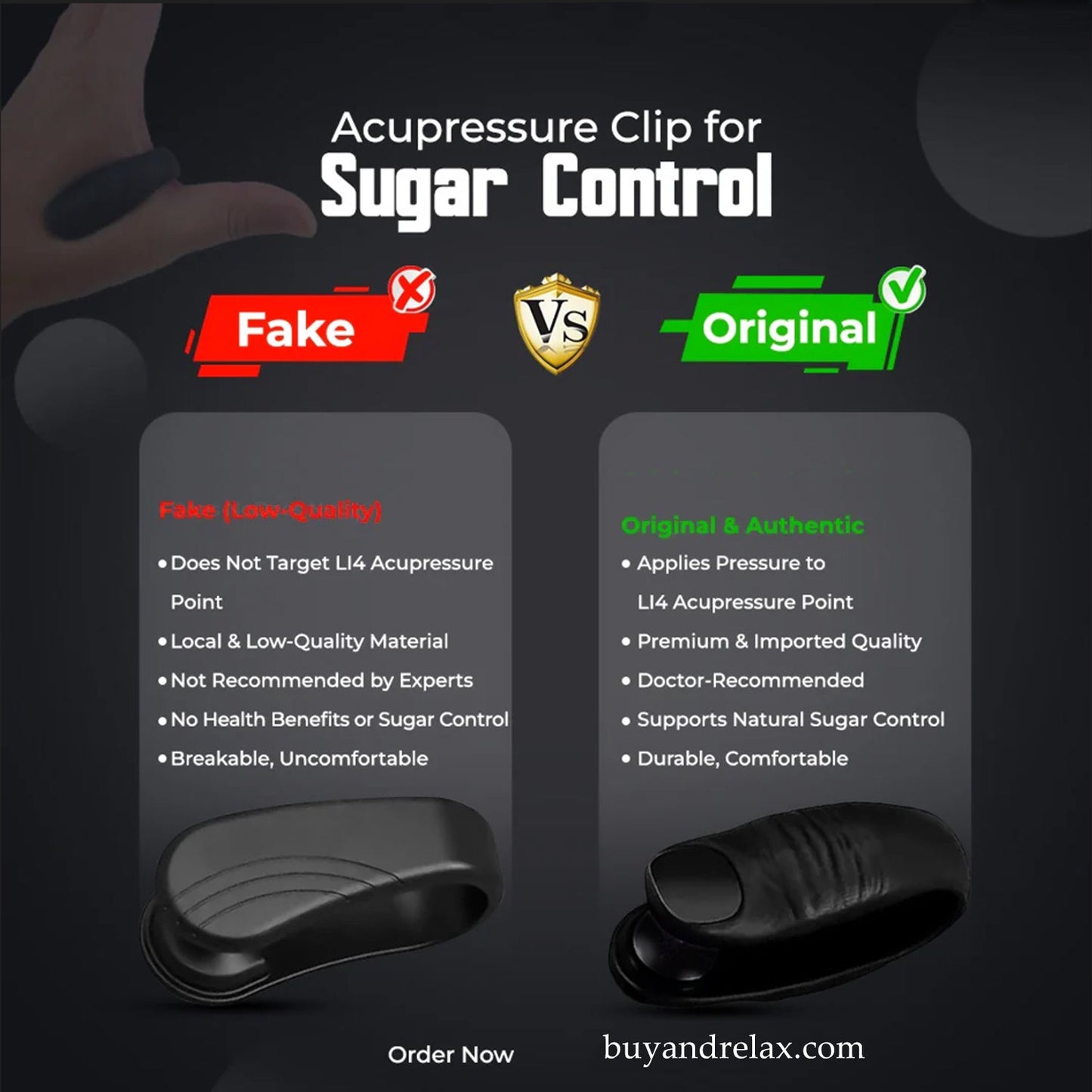 Sugar Control Clip L14 Acupressure point Clip