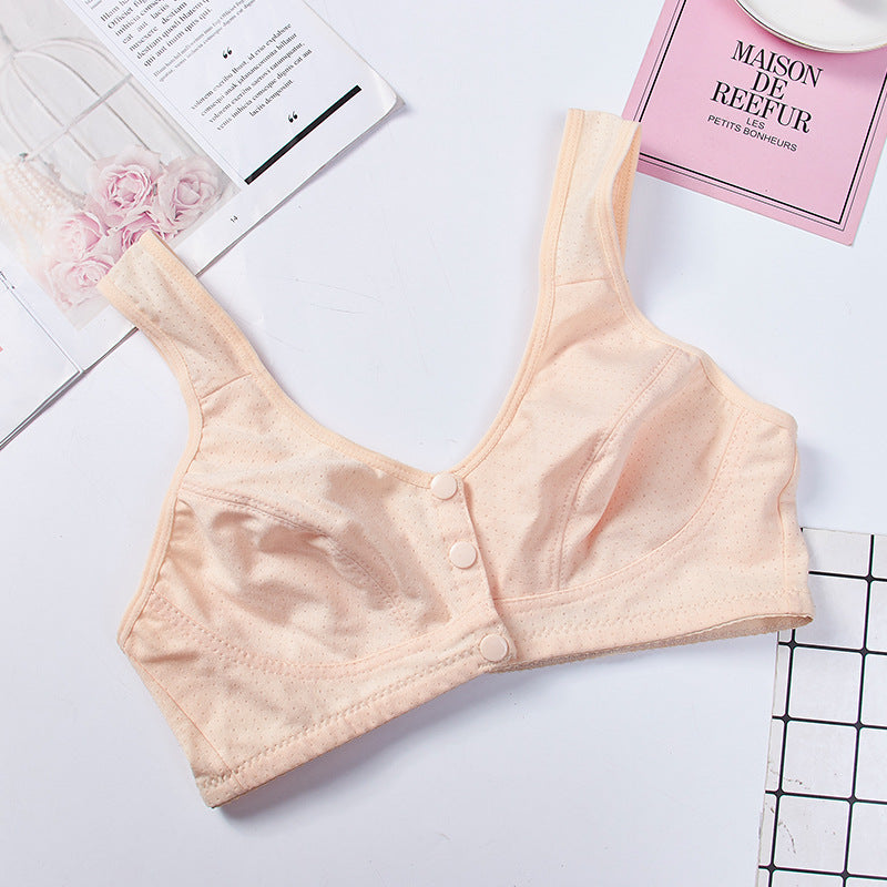 Flourish Comfortable Solid Seamless Front Button Front Open Bra-108