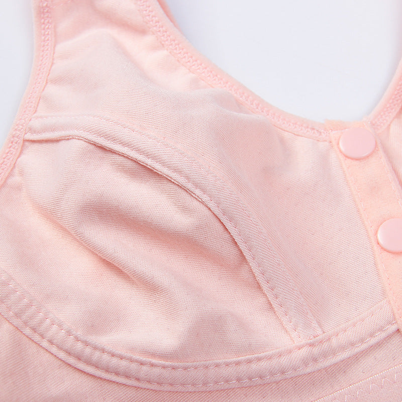 Flourish Comfortable Solid Seamless Front Button Front Open Bra-108