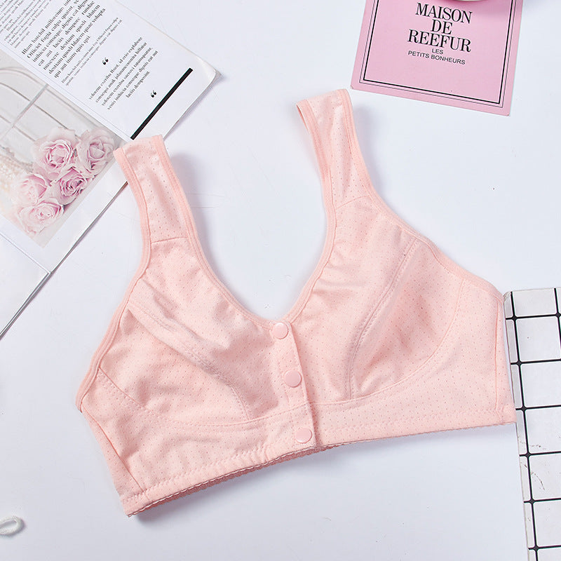Flourish Comfortable Solid Seamless Front Button Front Open Bra-108