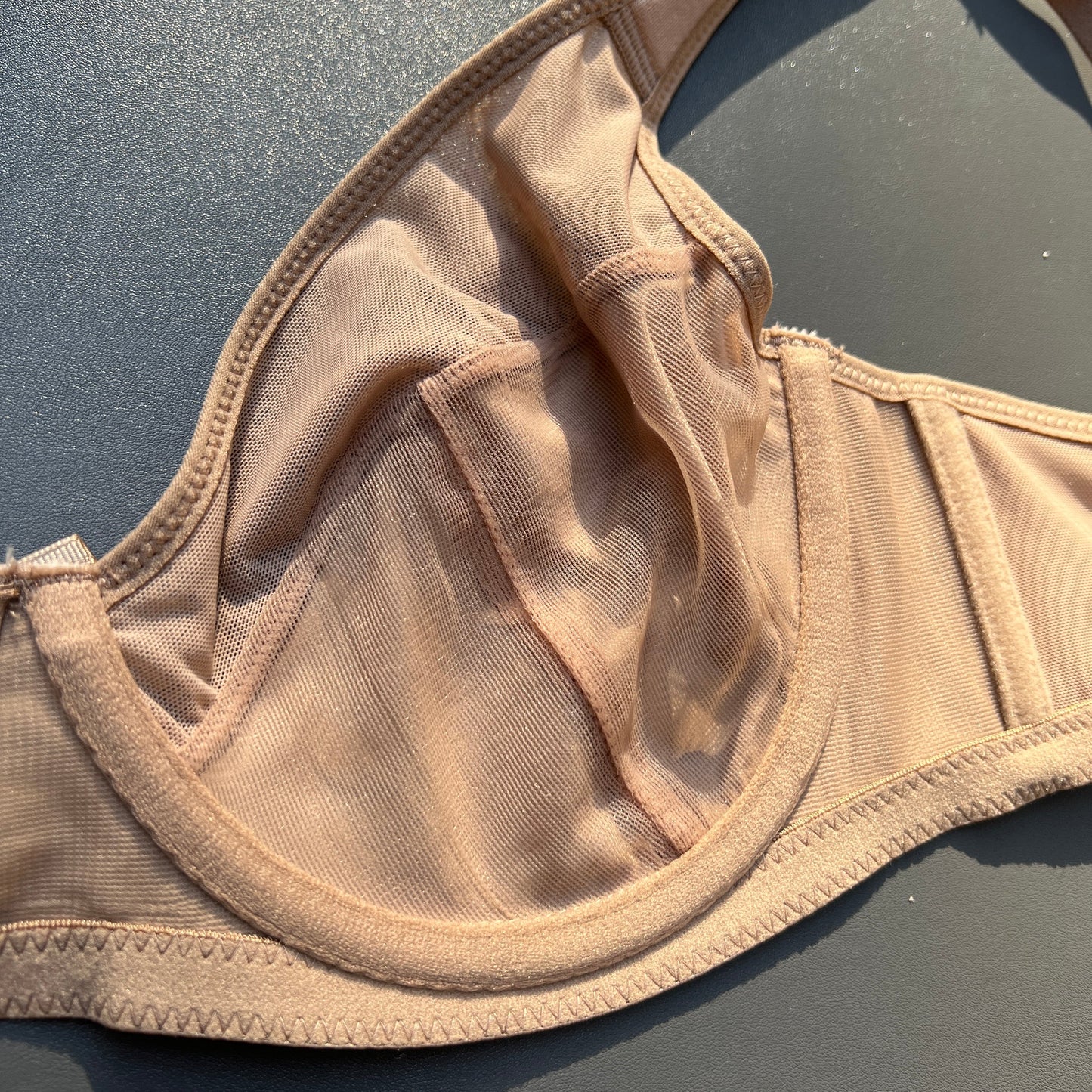 Losha Curvy Double Layered Minimizer Wired Bra with Lace Touch-BEIGE