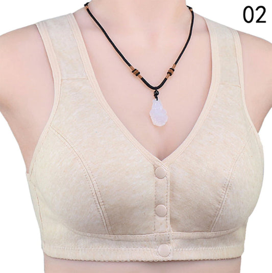 Flourish Comfortable Solid Seamless Front Button Front Open Bra-108