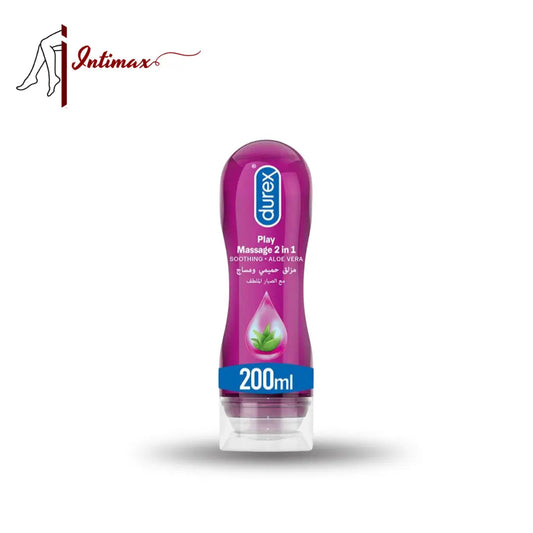 Durex Play Massage 2-In-1 Intimate Lube & Massage Gel, Aloe Vera, 200ml