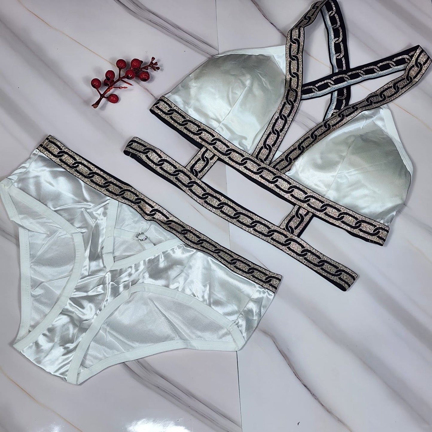 Flourish New High Quality Pure Silk bikini Style Padded Bra & Panty Set 2003