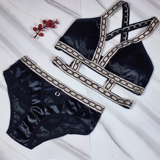 Flourish New High Quality Pure Silk bikini Style Padded Bra & Panty Set 2003