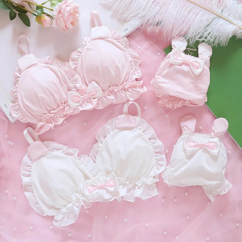 High Quality & Comfortable Cute Little White Rabbit Lolita Soft Cotton Bra & Panty Set 2009