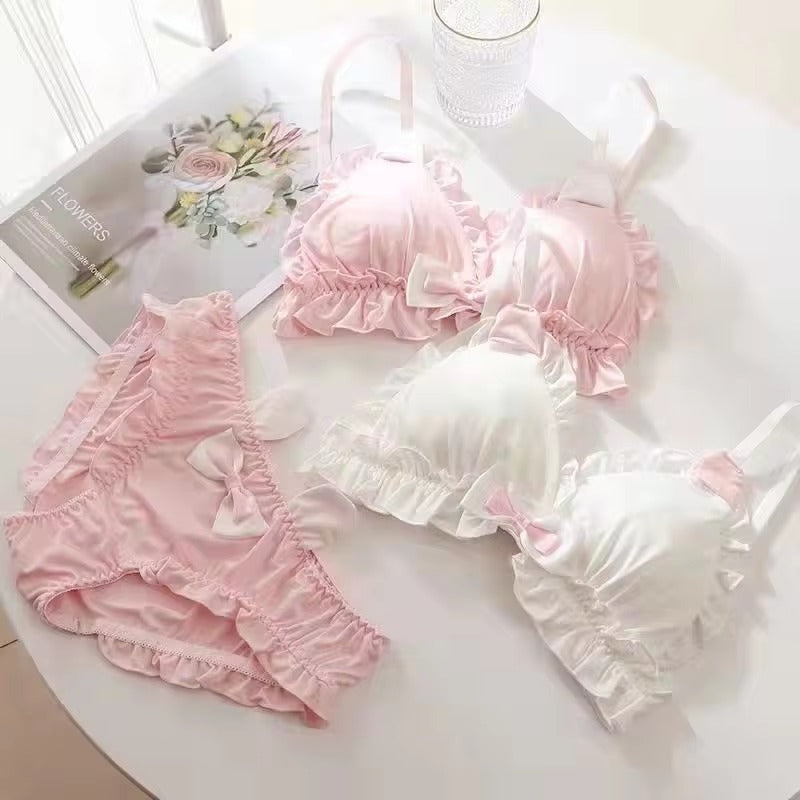 High Quality & Comfortable Cute Little White Rabbit Lolita Soft Cotton Bra & Panty Set 2009
