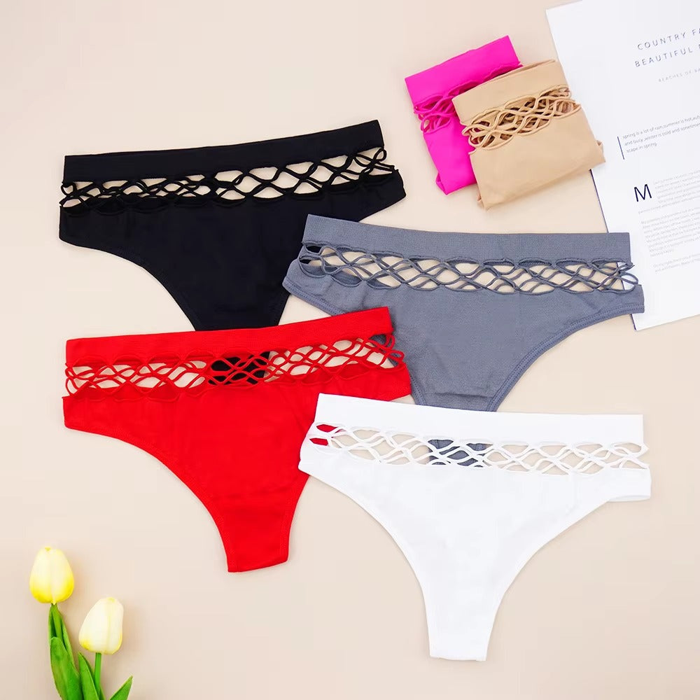 Pack Of 3 Sexy T Shape Mesh Hole Design G-string Panties 8850