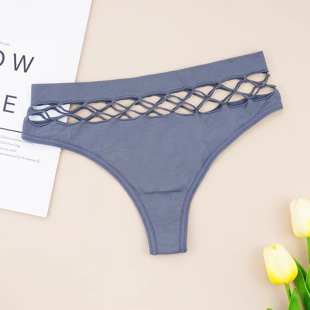 Pack Of 3 Sexy T Shape Mesh Hole Design G-string Panties 8850
