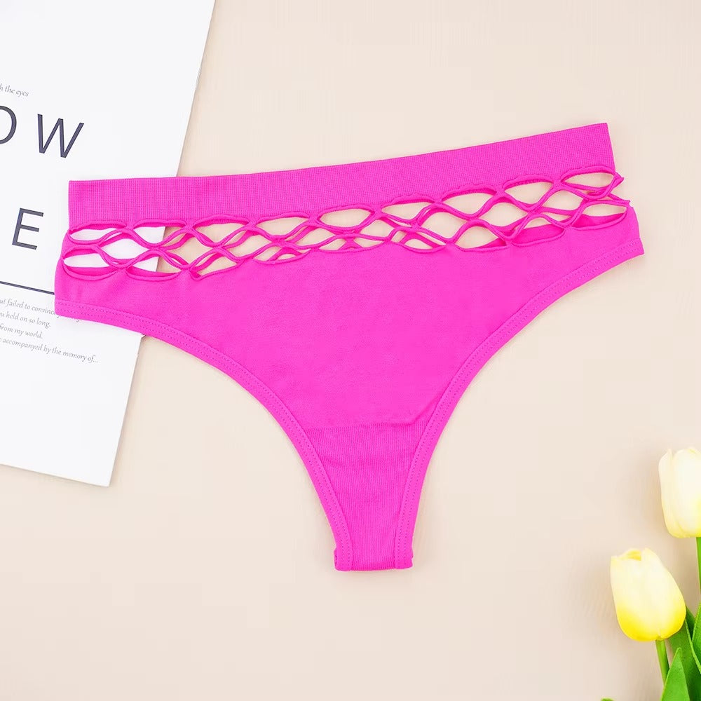 Pack Of 3 Sexy T Shape Mesh Hole Design G-string Panties 8850