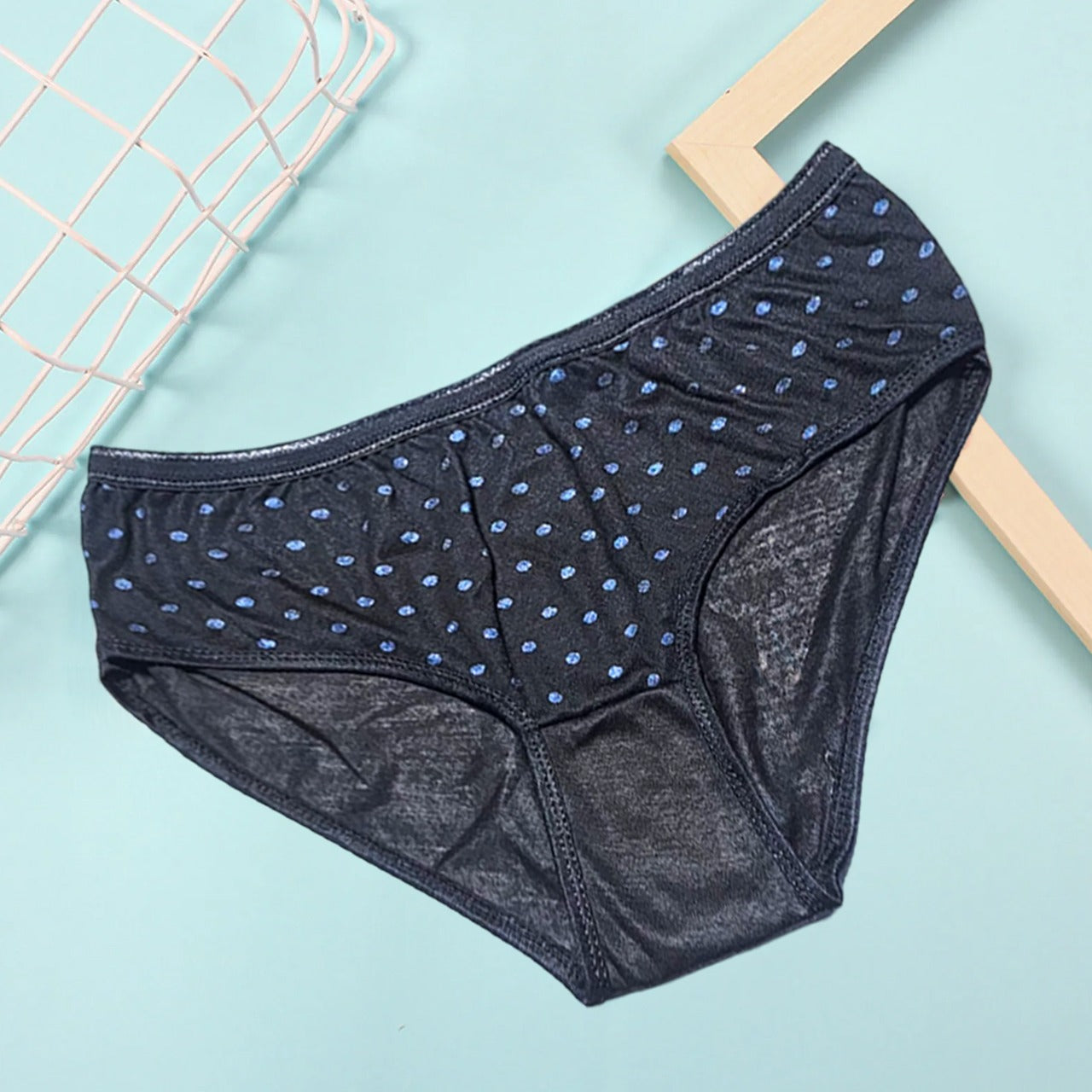Flourish Budget Pack Of 5 Comfortable Polka Dotted Cotton Brief Women Seamless Underwear Panties 3201