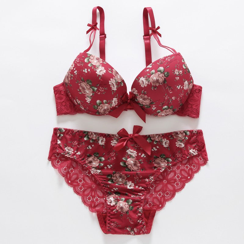 Flourish Floral Printed Ruby Rose Floral Lace Lingerie Set – Bra & Panty Set  111