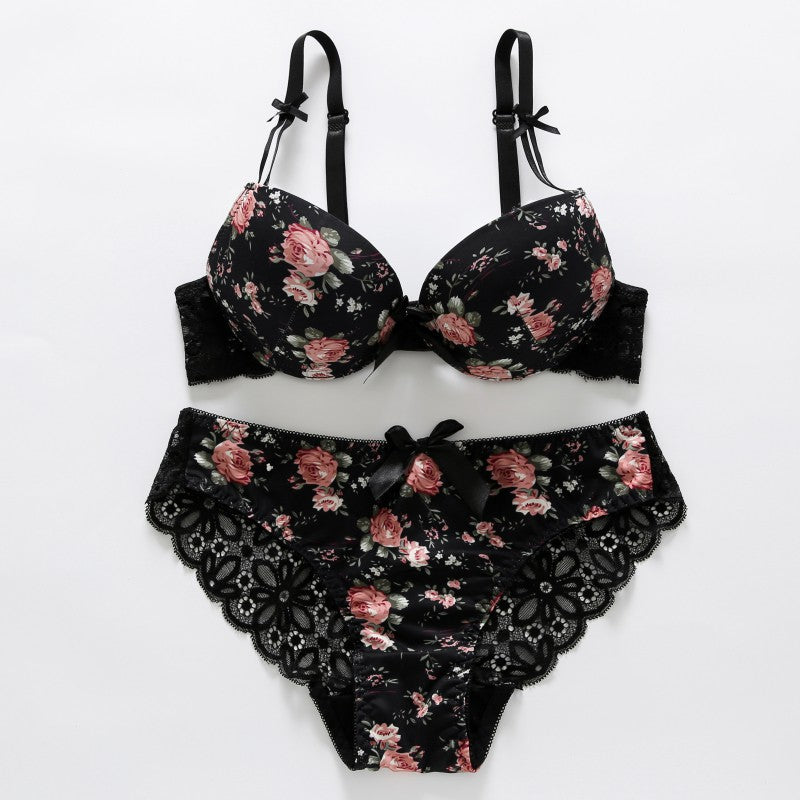 Flourish Floral Printed Ruby Rose Floral Lace Lingerie Set – Bra & Panty Set  111