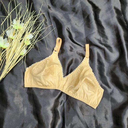 New Non Padded Non Wired Luxe Net Pure Cotton Comfortable Full Coverage Bra