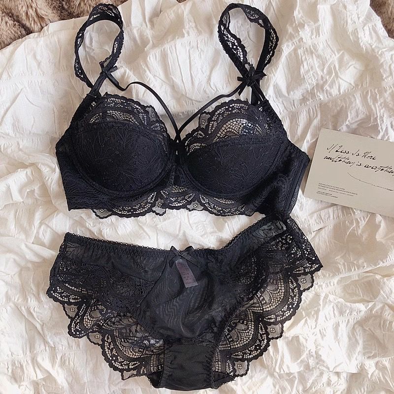 Flourish High Quality Thin Half Cup Lace Wired Half Cup Adjustable Straps Back Closure Bridal Light Padded Bra Panty Set 2499