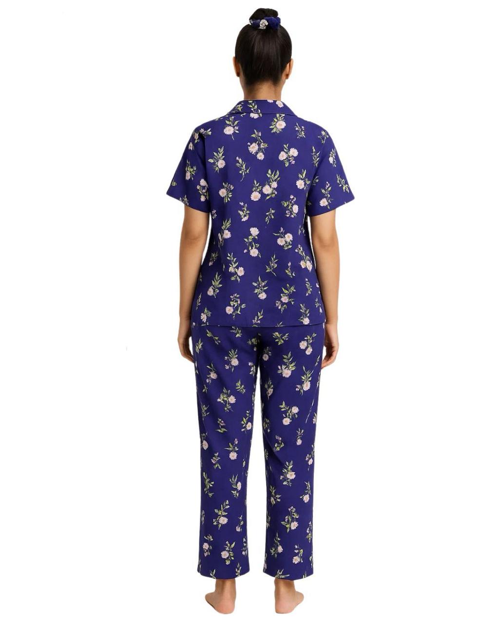 Flourish Summer  Cooling Linen 2-Piece Pajama Set  With Scrunchie