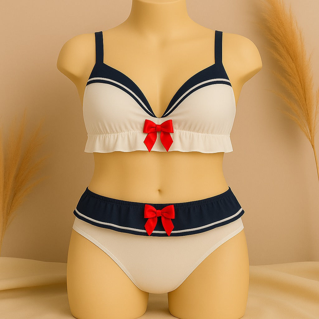 High Quality Sailor Moon Style Cute Bra and Pantie Set Bralette Lingerie 2004