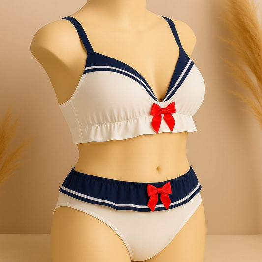 High Quality Sailor Moon Style Cute Bra and Pantie Set Bralette Lingerie 2004