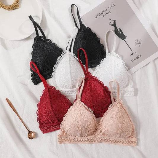 Pack of 2 Women Seamless Han Lace Embroided Padded Bra