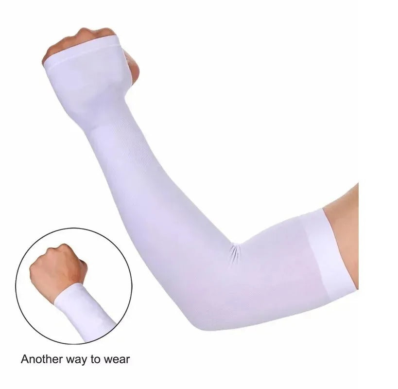 Flourish 1 Pair Sun Protection Compression Cooling Sports Arm Sleeves Warmer Covers for Men Women, Cycling Golf Basketball Driving Fishing Running