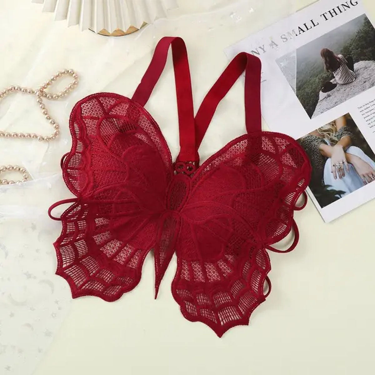 Flourish High Quality Backless Butterfly Lace Design Cross Back 556