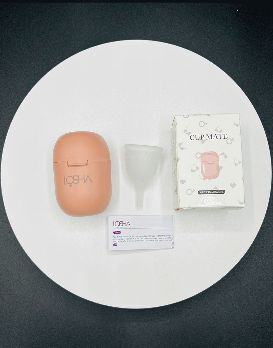 Losha Menstrual Cup WITH CupMate Sterilization Box-WHITE